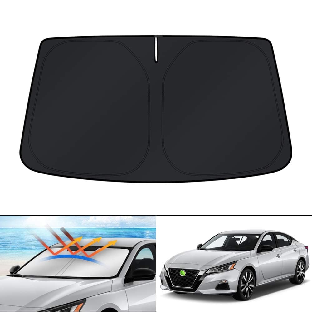 Windshield Sun Shade for 2019-2025 2026 Nissan Altima Accessories, Custom Fit Car Front Sun Visor Window Shade Protector Foldable Blocks UV Rays Keep Car Cooler