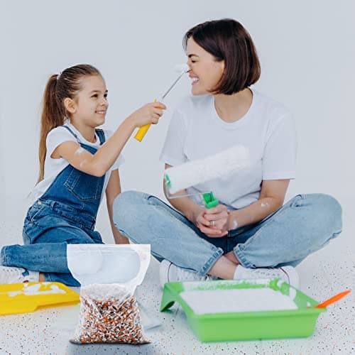 Timtin 1400 G/ 3.08 Lb Blend Color Chips Concrete Floor Coatings Decorative Paint Flakes for Walls Garage Floor Paint Interior Exterior Floors (Black, White, Gray, Red)