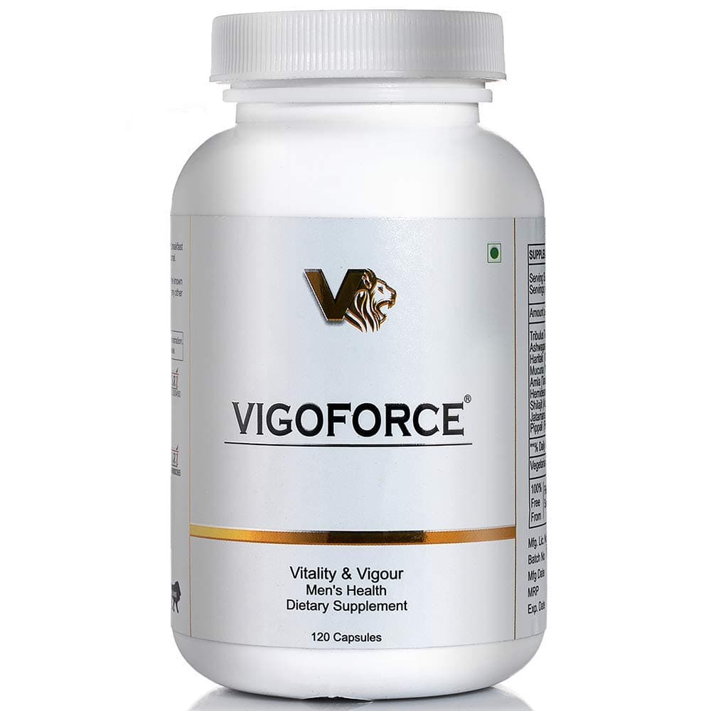 VIGOFORCE Vitality and Vigour Natural Mens Supplement for Energy and Stamina 1 bottle contains 120 Veg Capsules