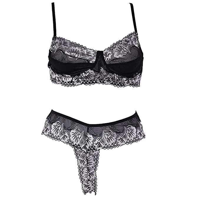 FihanaBabydolls Lingerie for Honeymoon/Women's Bra Panty Set/Lace Innerwear, Color Red, Size-S