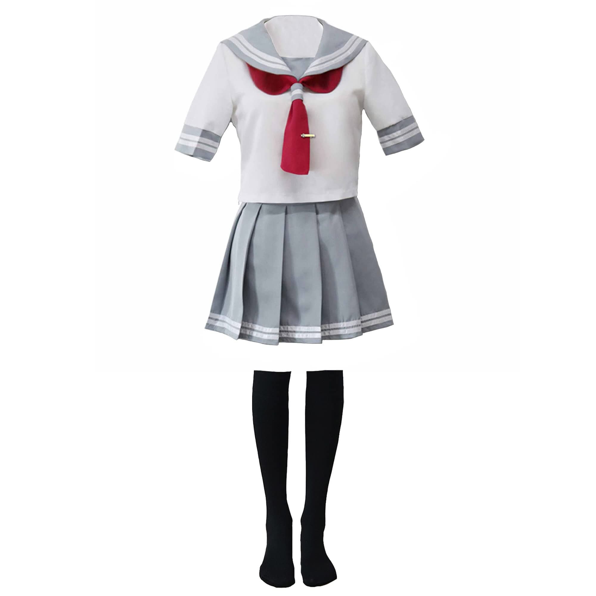 XCJLWSunshine! Aqours Takami Chika Cosplay Costume School Girls Sailor Dress Uniform with Stocking