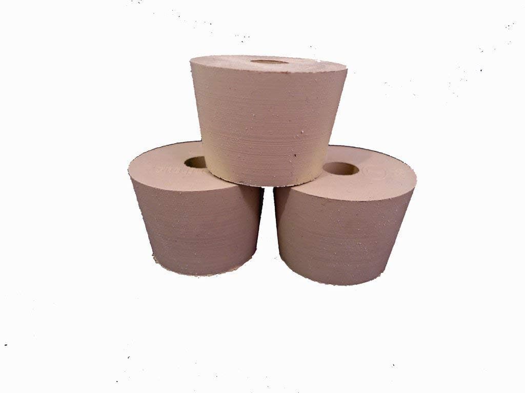 Drilled Rubber Stopper #6 (Set of 3)