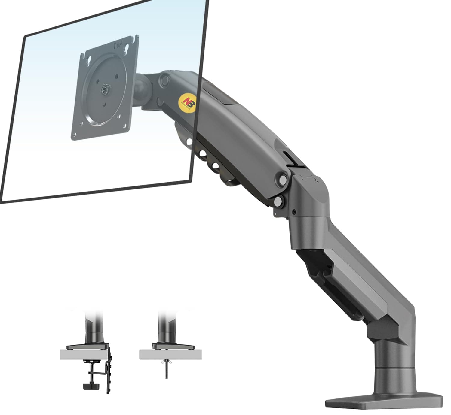 17-27 inch Monitor Arm, LCD Display Arm, PC Gas Spring Type, Load Resistance of 4.4 to 19.8 lbs (2 to 9 kg), blk