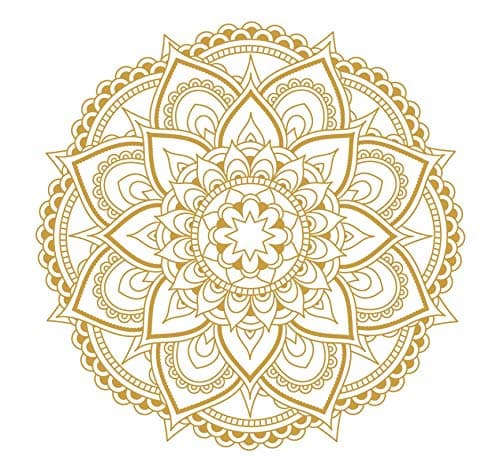 Mandala Flower Wall Decal Vinyl Sticker Boho Bedroom Decor Stickers Wall Art Decor Meditation Yoga Mural WU293 (Gold)