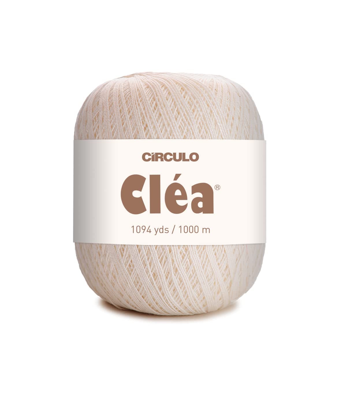 Circulo Clea Yarn – Crochet Thread Fine Size 10-8/2 Perfect for Weaving - 100% Mercerized Brazilian Cotton (Pack of 1 Ball) – 5.3 oz, 1094 yds - Color: Off-White - 8176