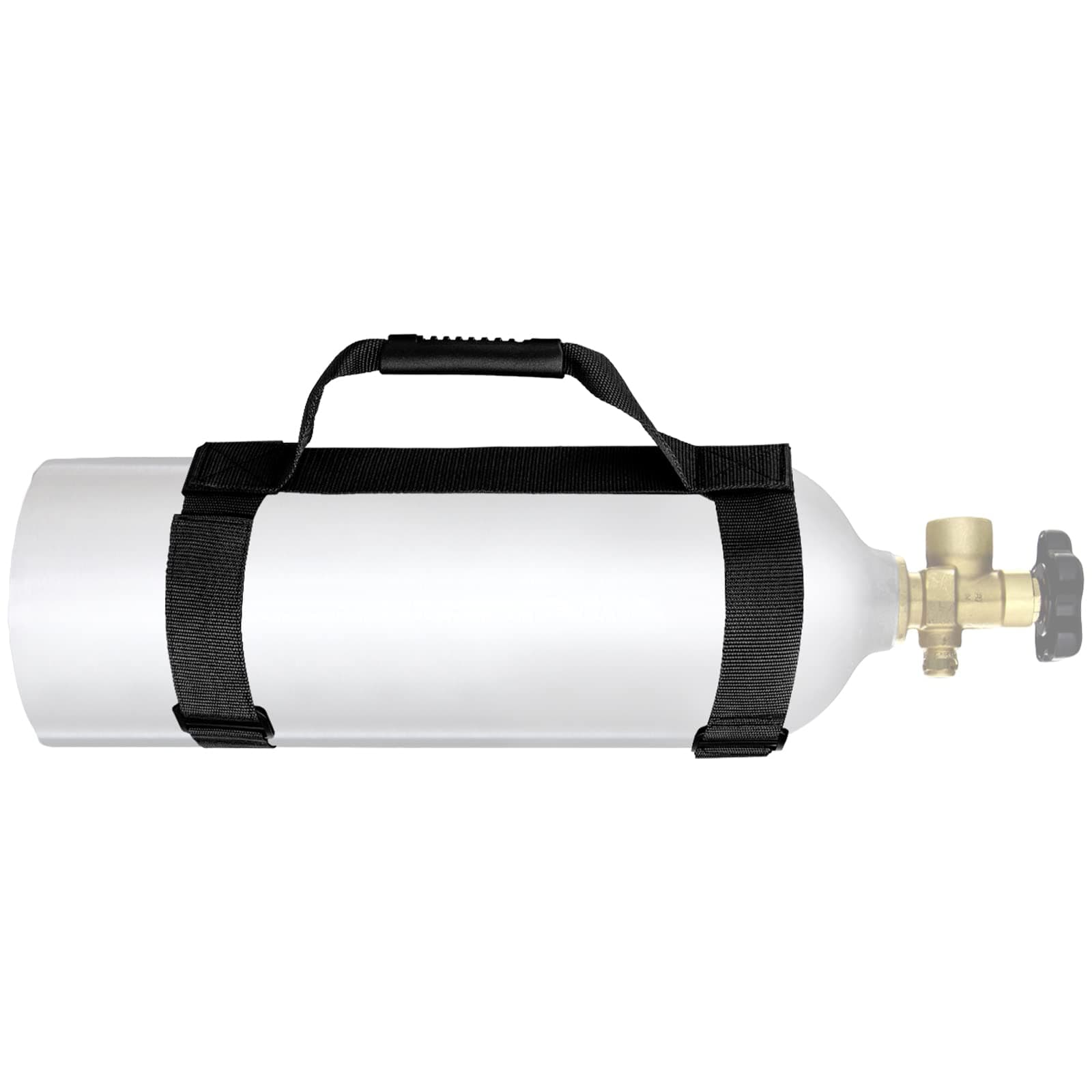 Dive Tank Carrier, Heavy Duty Webbing Scuba Air Tank Band Adjustable Cylinder Holder Carrying Strap with Comfort Handle (Black)