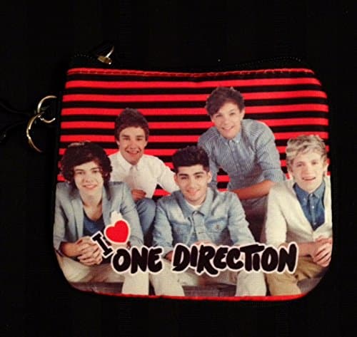 1D One Direction Coin Purse and School ID Holder (Red Stripe/Checker)
