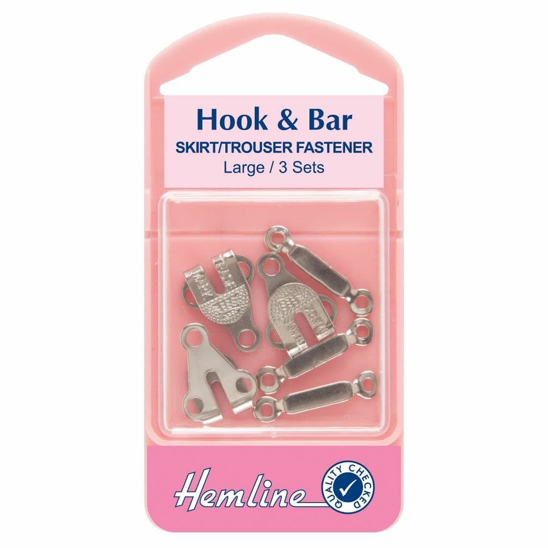 Hemline Hook & Bar Skirt/Trouser Fastener - Nickel (Large)