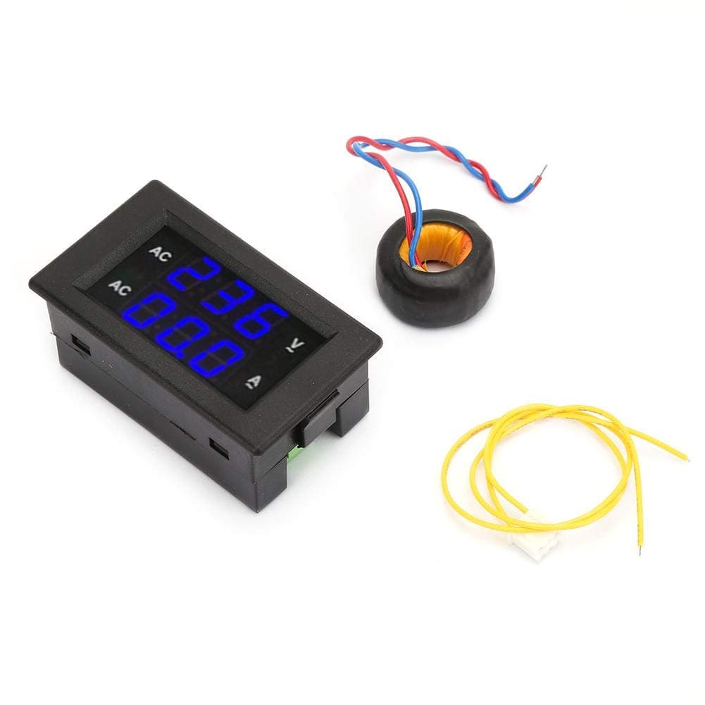 Current Voltmeter Head, LED Digital Display AC 100~300V Voltmeter 0-100A Ampere Meter Electrical Testing Devices for Lab Industria Machine Maintaince(B+B)