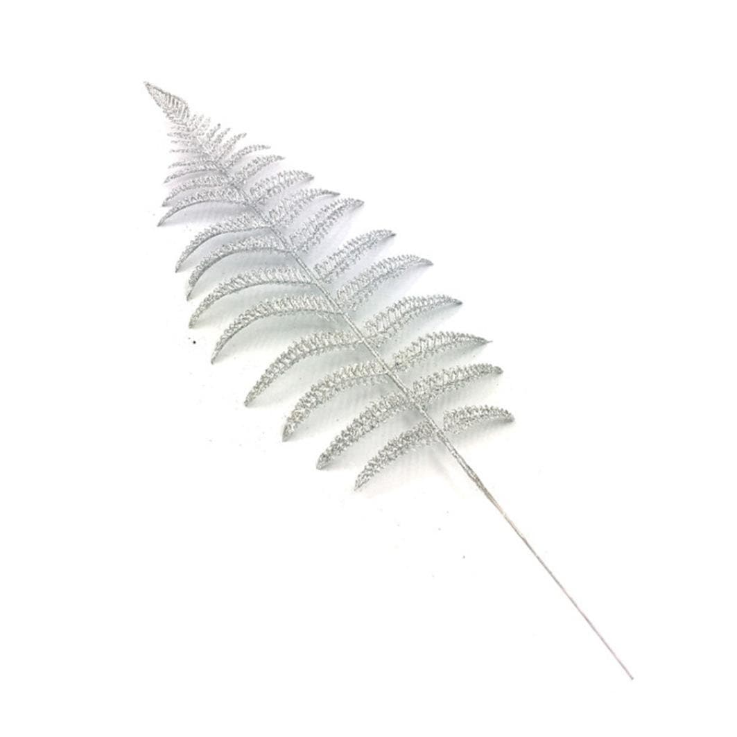 Yanner Christmas Gifts 10Pcs Christmas Tree Branches Christmas Decoration Gift Christmas Leaves (Silver)