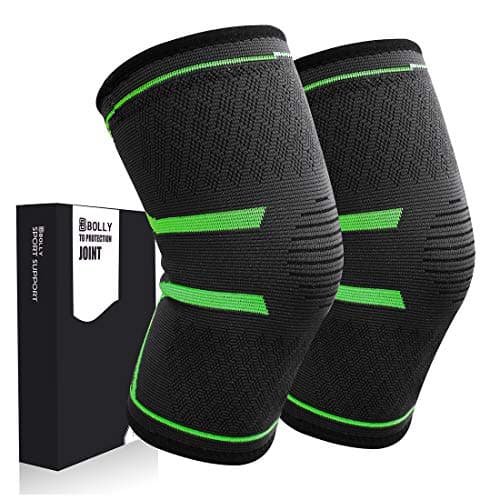 Bolly Knee Brace, 1 Pair Compression Knee Support for Meniscus Tear, Running, Arthritis, Joint Pain Relief and Injury Recovery