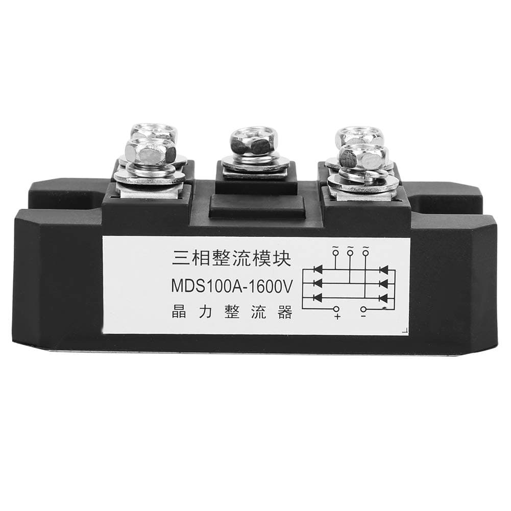 Bridge Rectifier, 5 Terminals 3 Phase Bridge Rectifier Full Wave Diode Module Bridge Rectifier Power Module Supply for Single Phase Rectification MDS-100A 1600V