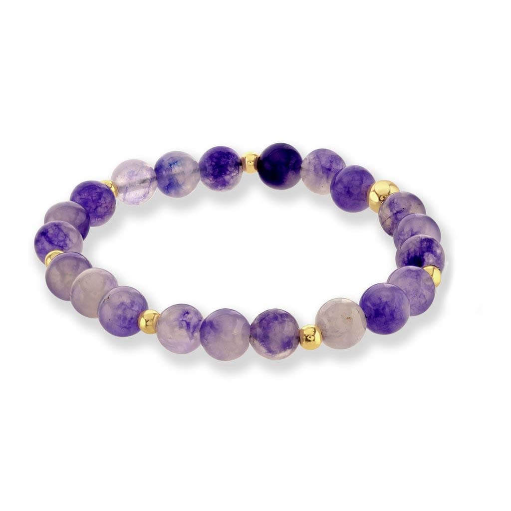 Believe London Co. 6mm Amethyst Beaded Bracelets - Natural Stone Elastic Crystal Bracelet for Women/Men - Long Distance Relationship Gifts - Stress Relief, Healing Crystals & Anxiety Relief