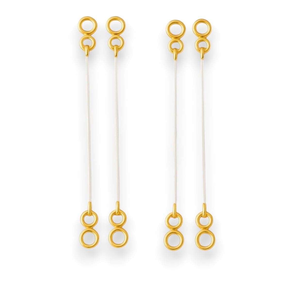 Gold Color Plastic Material Earring Support Ear Chain for Women (4 Count)