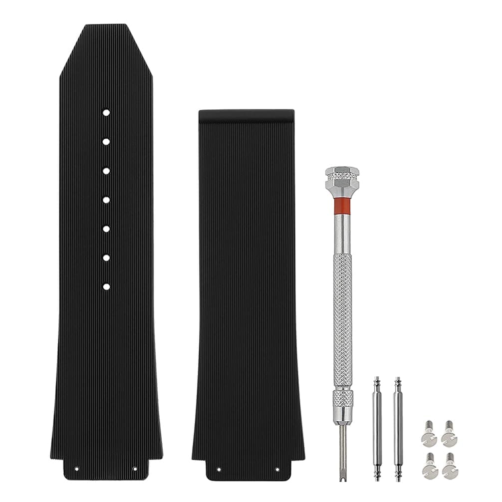 25mm Watch Band Compatible with Hublot Big Bang, Soft Silicone Rubber Replacement Wrist Strap for Hublot Big Bang Watch Straps
