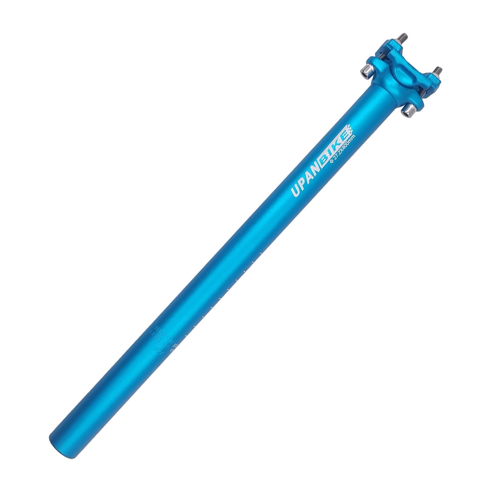 UPANBIKE Bike Seatpost Aluminum Alloy Adjustable Seat Post 400mm Length Diameter 25.4/27.2/28.6//30.9/31.6mm for Mountain Bike Road Bicycle(27.2mm*Blue)