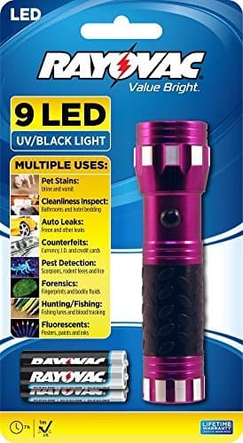 Rayovac Value Bright 9-LED UV Flashlight with Batteries (VBUV-B) by Rayovac
