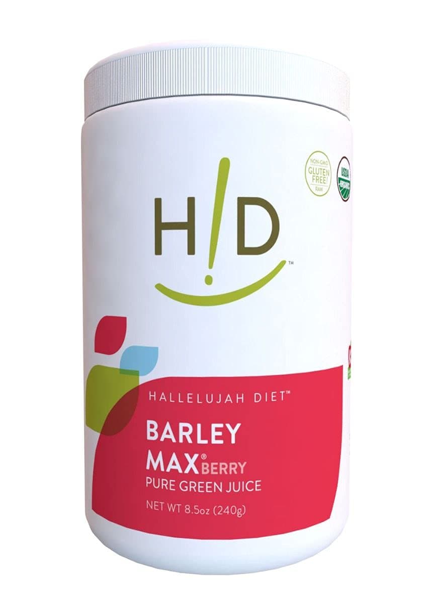 Hallelujah Diet Organic BarleyMax - Barley and Alfalfa Green Juice Powder, Berry Flavor, 8.5 Ounces (60 Day Supply)