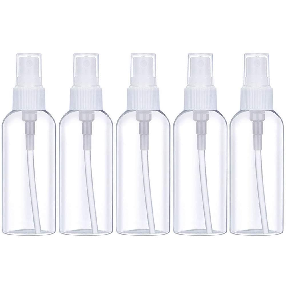 Fine Mist Spray Bottle 3.4oz/100ml Clear Travel Bottles Leak Proof for Makeup Cosmetic Containers (CLEAR)