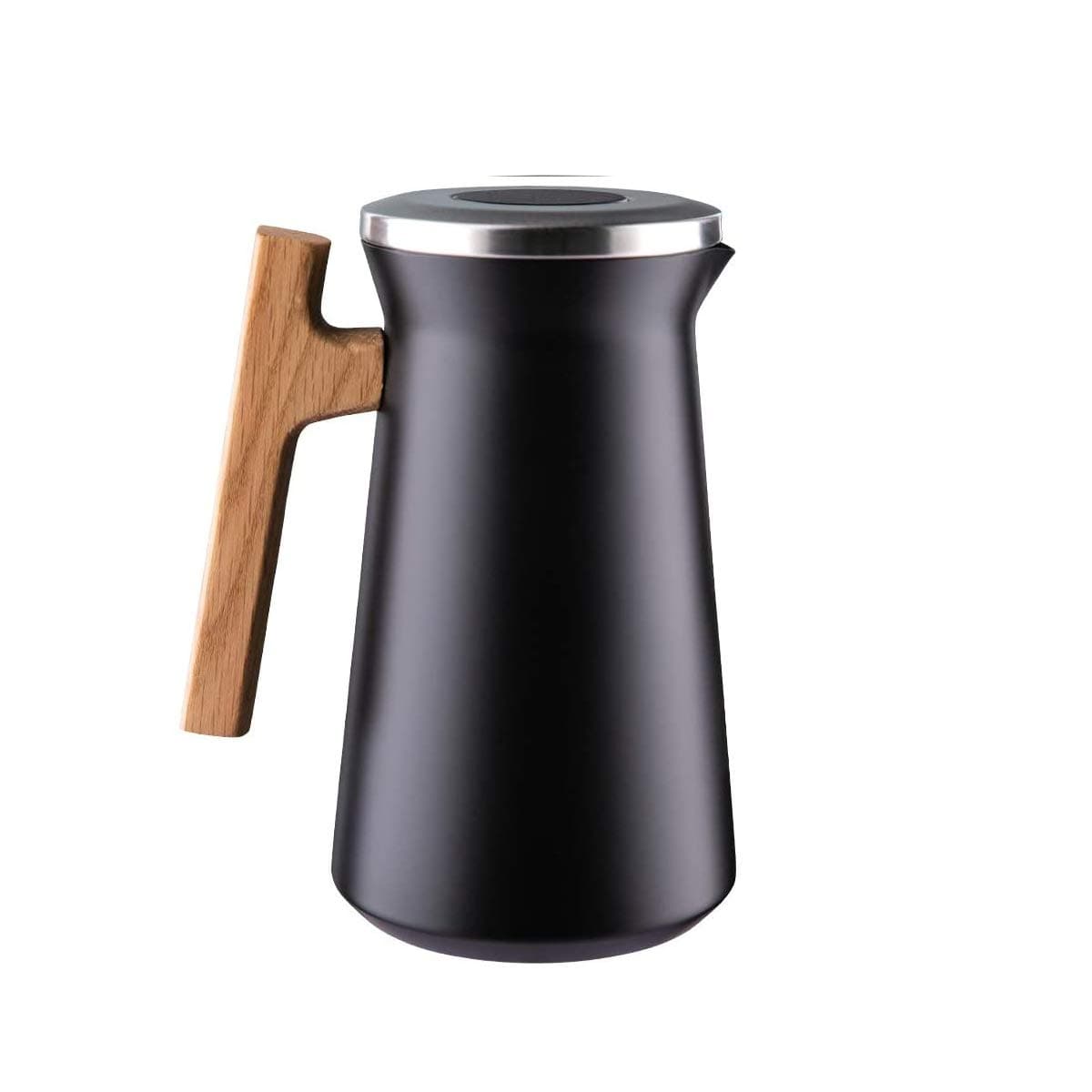 34 Oz Coffee Carafe Thermal For Kettle Stainless Steel Double Walled Vacuum Insulation Hot Beverage or Tea, Black, 34 oz