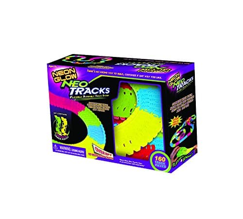 Mindscope Neon Glow Neo Tracks Glow in The Dark 160 Piece Track Expansion Pack Compatible with Twister Tracks