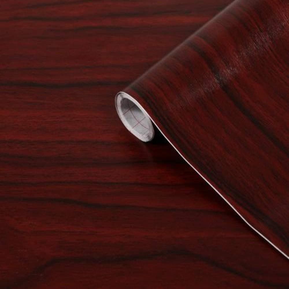 346-0038 Decorative Self-Adhesive Film, Mahogany Wood, 17" x 78" Roll