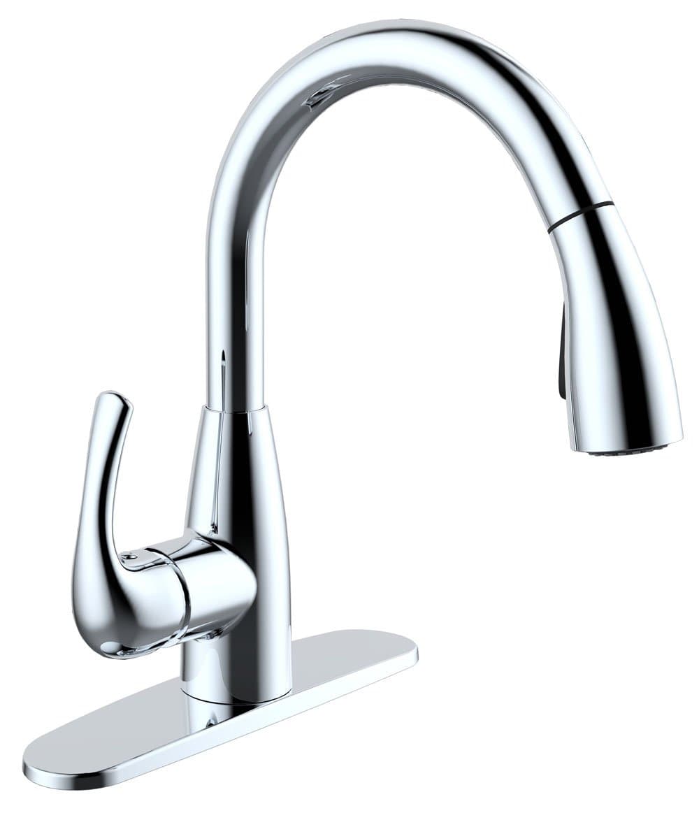 BOHARERS Kitchen Faucet with Sprayer - Spray/Stream Stainless Steel Single Handle Spot Resist, Polished Chrome