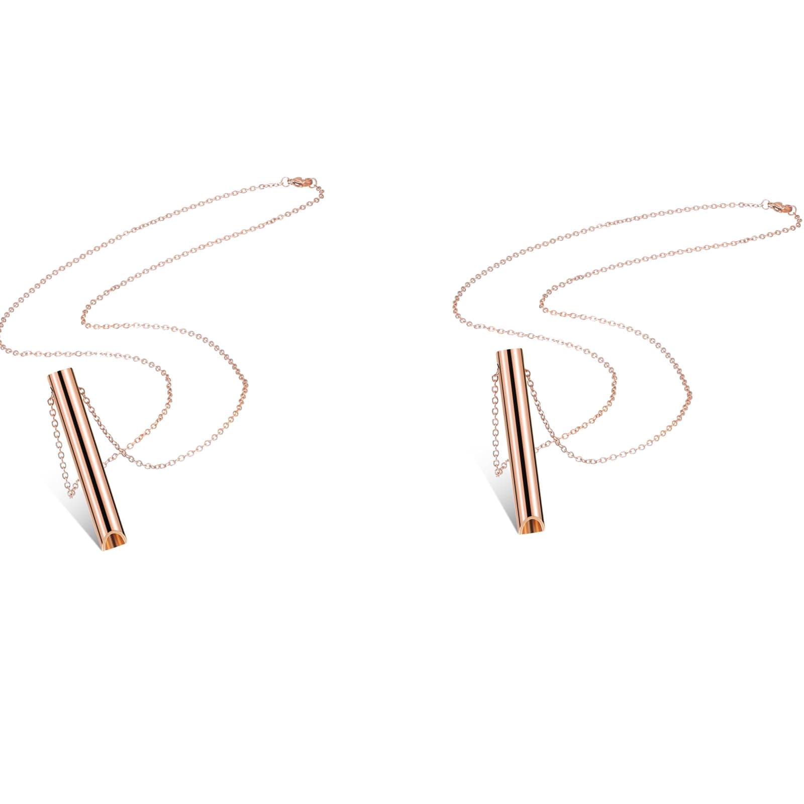 NALACAL Stainless Steel Anxiety Relief Necklace, Mindful Breathing Necklace Portable Deep Breathing Necklace Anxiety Relief Jewelry for Men Women Meditation Stress Relief Relaxation (Rose Gold)