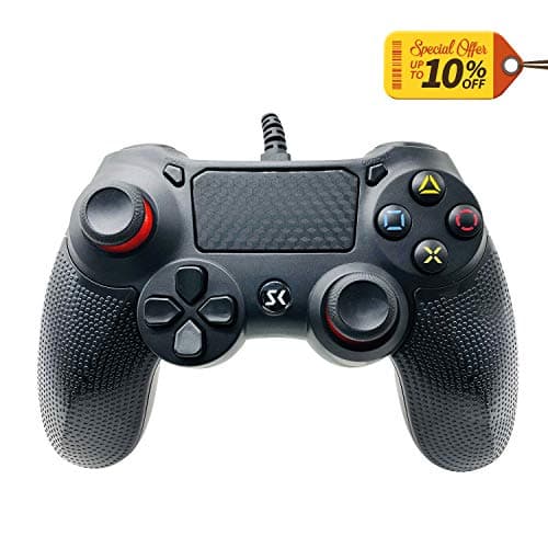 PS4 Controller Wired Gaming Joystick Playstation 4 Wired Controller Remote for Playstation 4 / PS4 Pro/Playstation 3 Cable Length 6.5ft (Black)