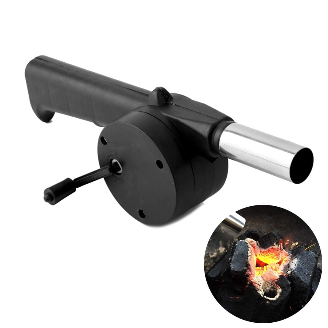 Wailicop BBQ Fan Air Blower Fast Fire Starter Portable Mini Manual Hand Crank for Outdoor Picnic Camping Cooking Barbecue Charcoal Grills Stove Accessories