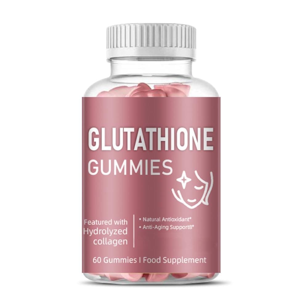 Glutathione Gummies 500mg Natural Antioxidant & Liver Cleanse + 30mg Marine Collagen, Helps with Anti-Ageing Skin Care & Immune System - Vegan, Non-GMO, Gluten-free 60 Gummies