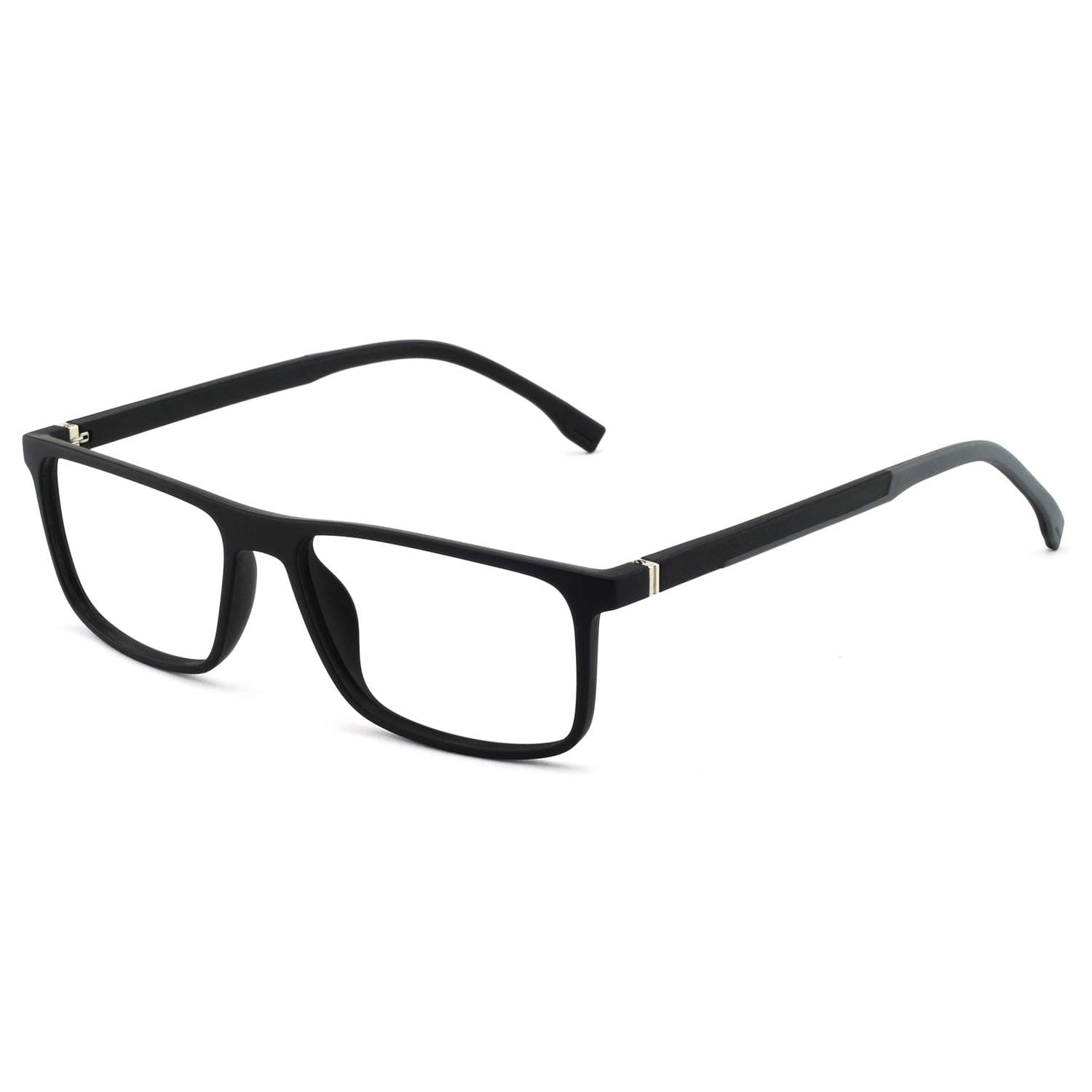 Computer Blue Light Filter Glasses Men Rectangle Blue Light Blocking Glasses Eyewear Gaming Eyeglasses Frame (C-Black+Gray)