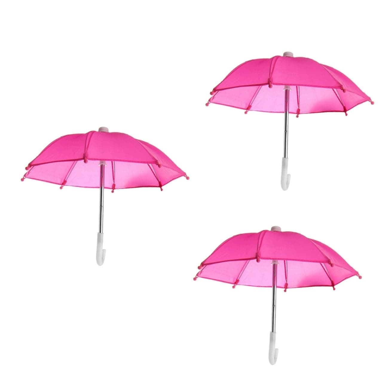 Vaguelly3pcs Doll Umbrella Doll Carrier Dollhouse Umbrella Miniature Mini Umbrella Toys Doll Tiny Umbrellas Tiny Rainy Umbrella Cute Tiny Umbrella Doll House Accessories Decor Rosy Iron