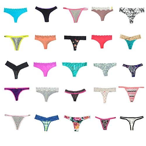 EMBEK Variety of Womens Underwear Pack T-Back Thong Bikini Hipster Briefs Cotton Lace Panties