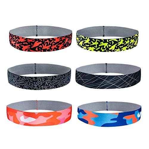 Sports Headbands, Pack of 6 Sports Hairband Running Yoga Crossfit Workout Wide Stretchy Headwear for Men Women