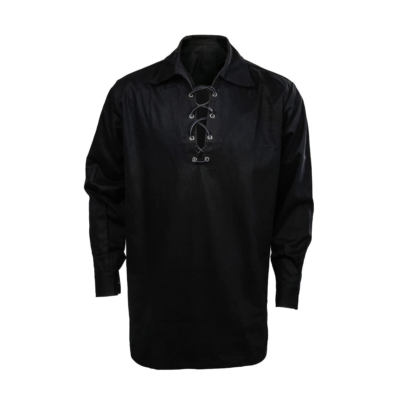 SOLOTIMES Men’s Scottish Jacobite Ghillie Kilt Highland Shirt Long Sleeve Lace Up Medieval Renaissance Pirate Costume