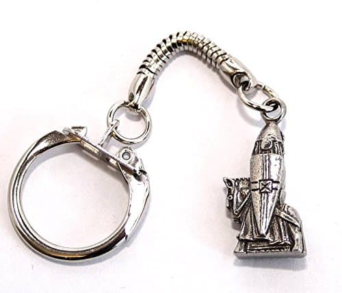 Solid Pewter Lewis Chessmen Knight Keychain
