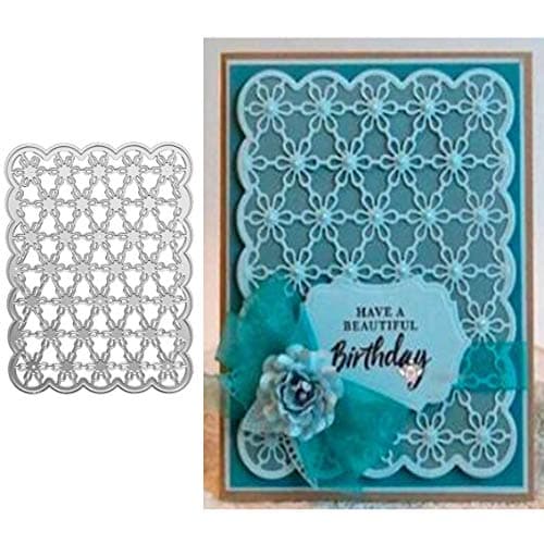 Christmas Flower Daisy Metal Die Cuts,Lace Background Wedding Invitation Cutting Dies Cut Stencils for DIY Scrapbooking Photo Album Decorative Embossing Paper Scrapbooking Card Making