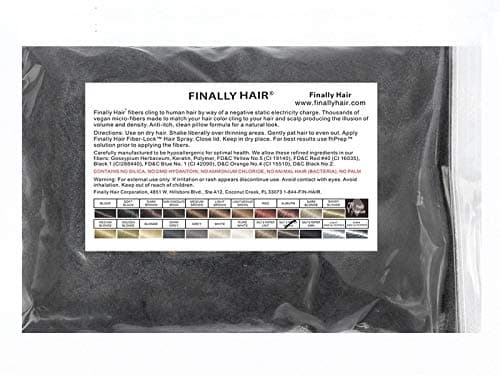 Finally Hair Fibers Refill Bag - 56 Grams of Premium Hair Loss Concealer in a Refill Bag (Medium Salt & Pepper)