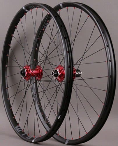 WTB Asym i29 29er Mountain Bike Wheelset Red Novatec Hubs Thru Axle or QR