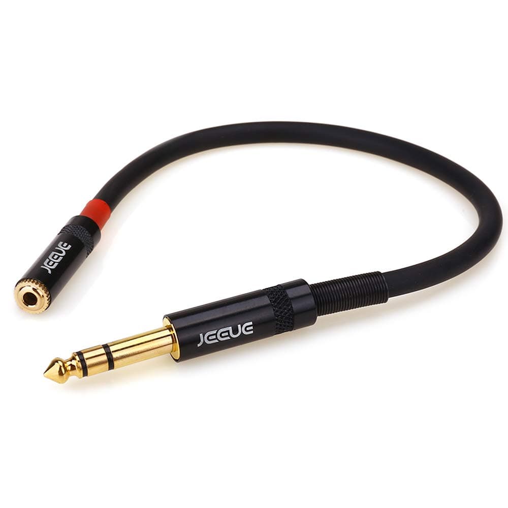 1/4" to 3.5mm Headphones Cable Adapter, 6.35mm (1/4 Inch) Male to 3.5mm (1/8 Inch) Female TRS Stereo Headphone Audio Cable for iPod, Laptop, Home Theater Devices, Amplifiers (1FT)