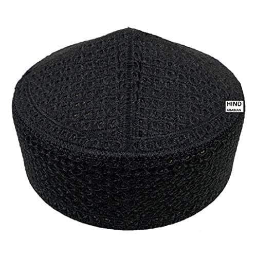 ISLMIC Cap Pakistani TOPI NAMAZ TOPI Muslim PARYER Cap Black