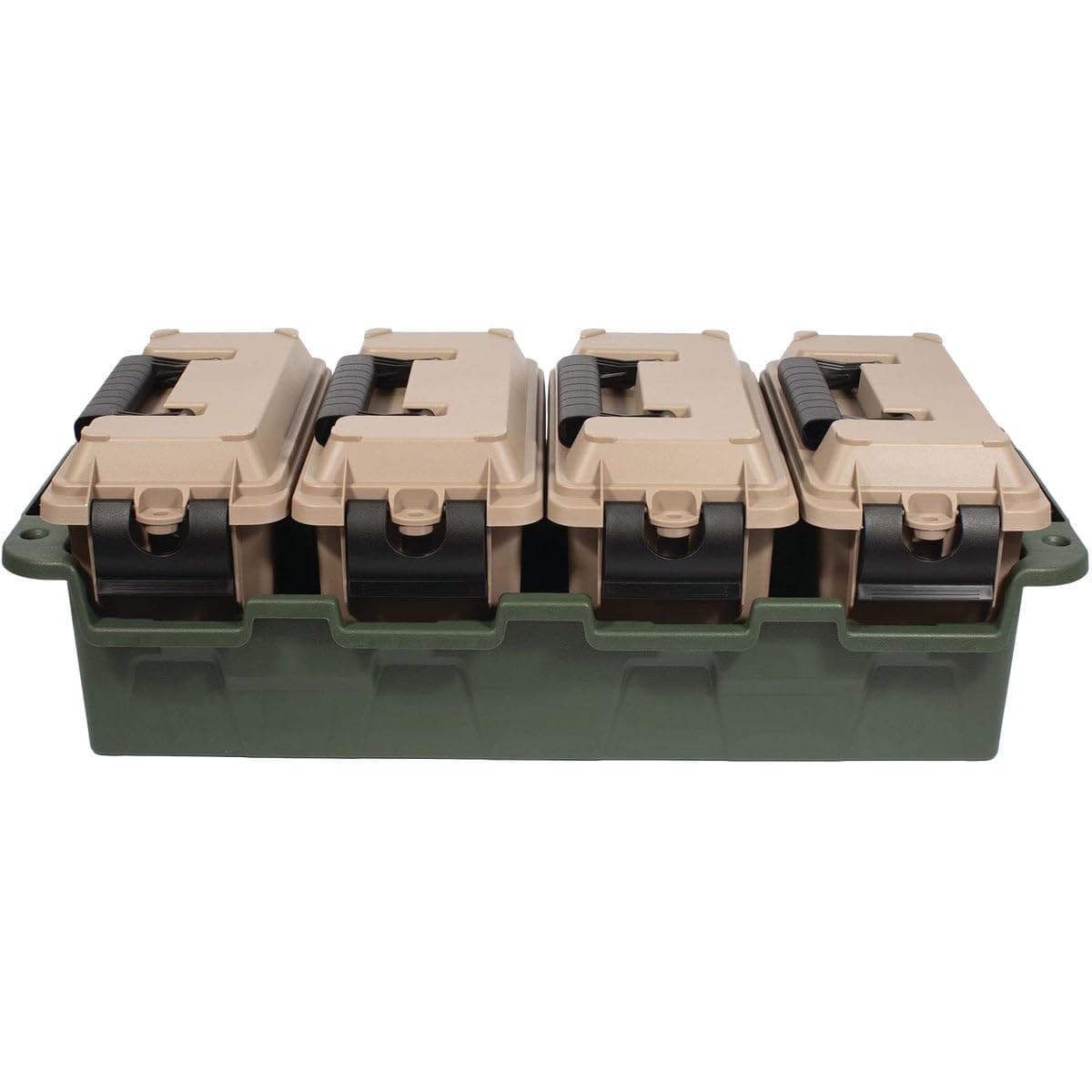 GREENMADE Multi-Purpose Storage Boxes All Crate Ammo/Tackle Organizing units 4 Pack Made in USA, Brown