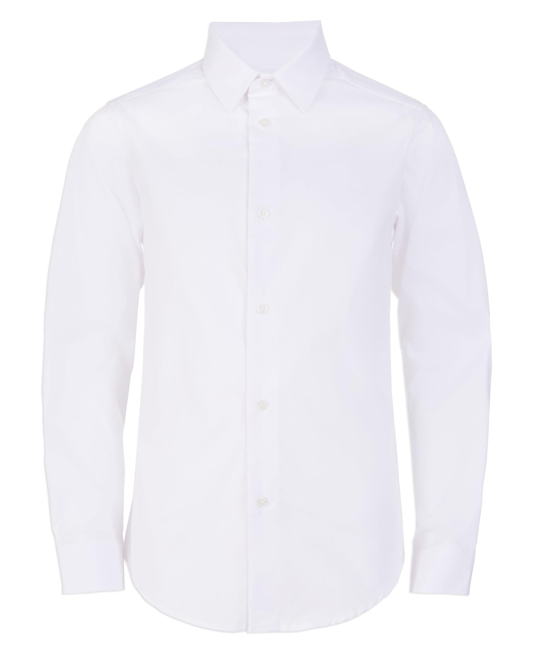 Calvin Klein Boys Long Sleeve Slim Fit Dress Shirt, Button-Down Style with Cuffs & Shirttail Hem