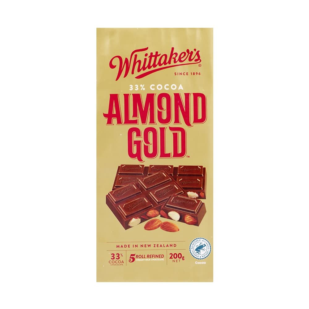 Whittakers 33% Cocoa Almond Gold Chocolate 200g