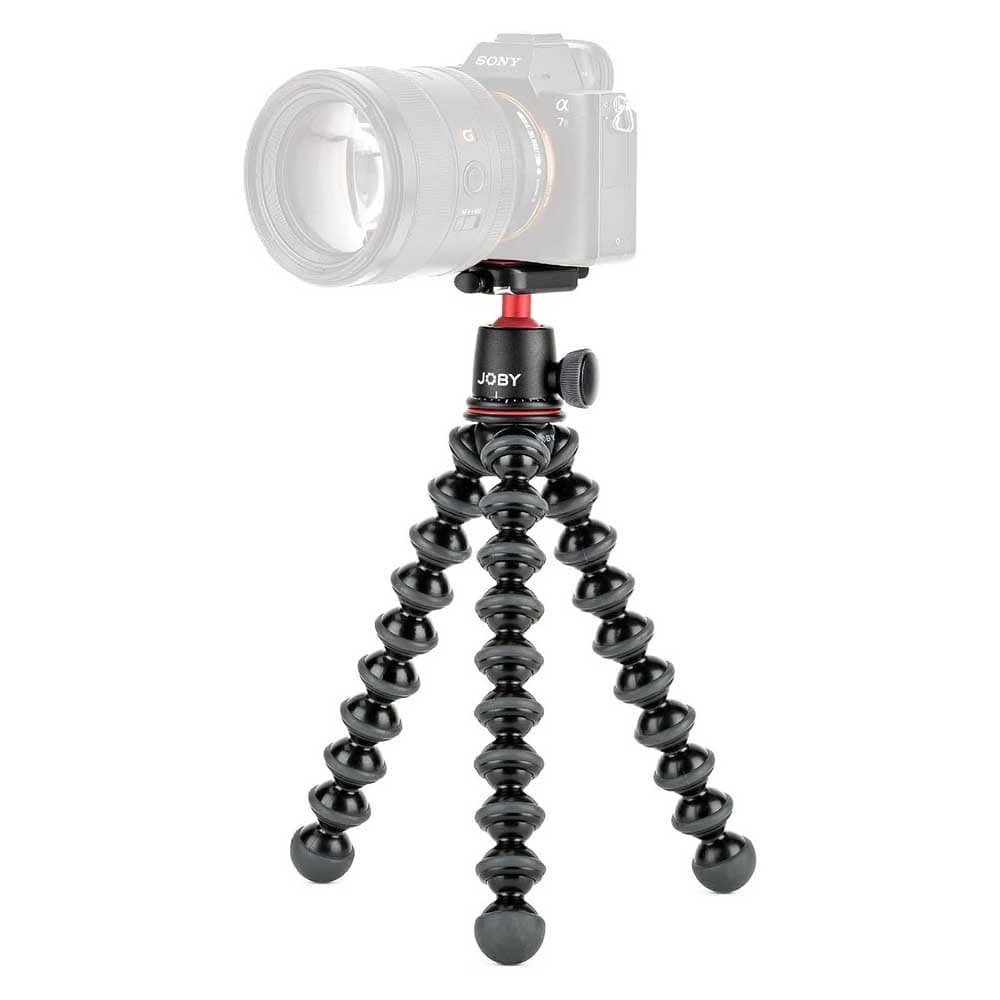 JOBY GorillaPod 3K Kit, Compact 3K Stand and Ballhead for Compact Cameras, Travel Tripod Kit for Cameras, Holds Devices up to 3 Kg, JB91507-BWW, Made in Italy, Black/Charcoal