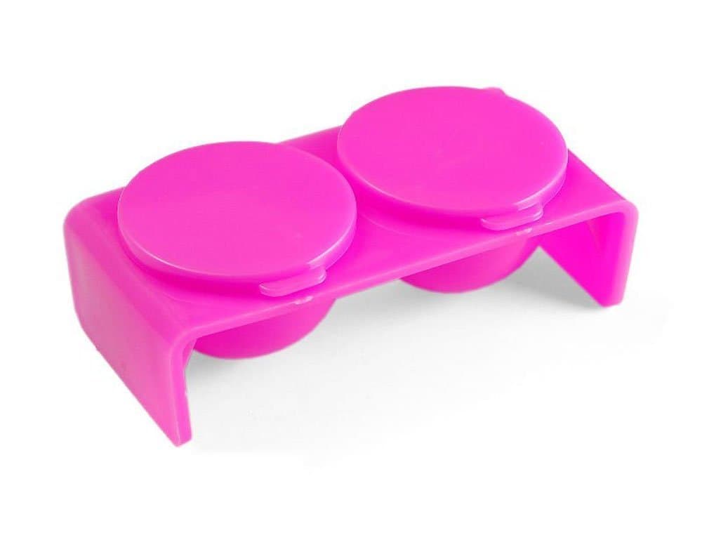 Huihuger 1 Pc Practical Plastic Manicure Double Cup Nail Art Acrylic (Rose red)