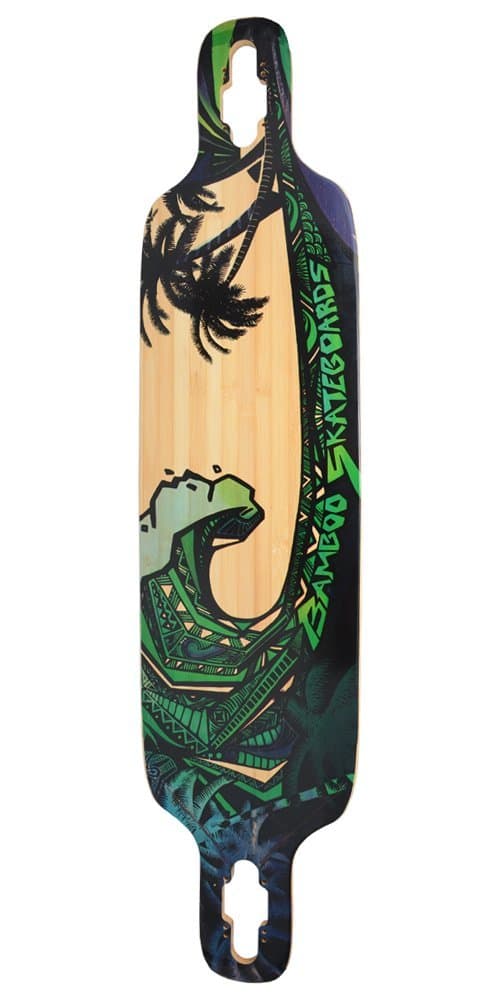 Bamboo Longboard - Twin Tip - Green Giant Graphic - 40" x 9.25" 40"X9.25"