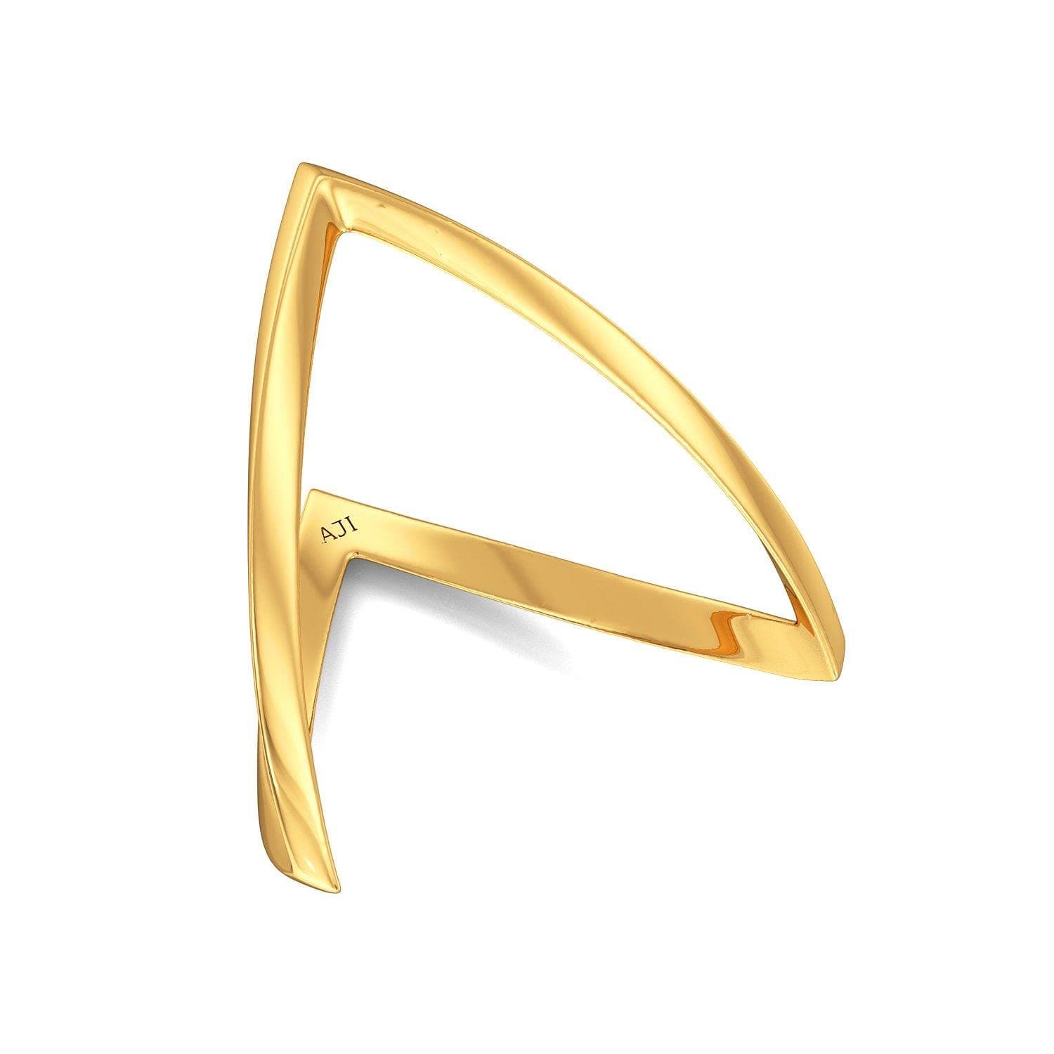 22 KT Purity | HUID & BIS Hallmark | Gold V-shaped Dainty Designer Ring For Women