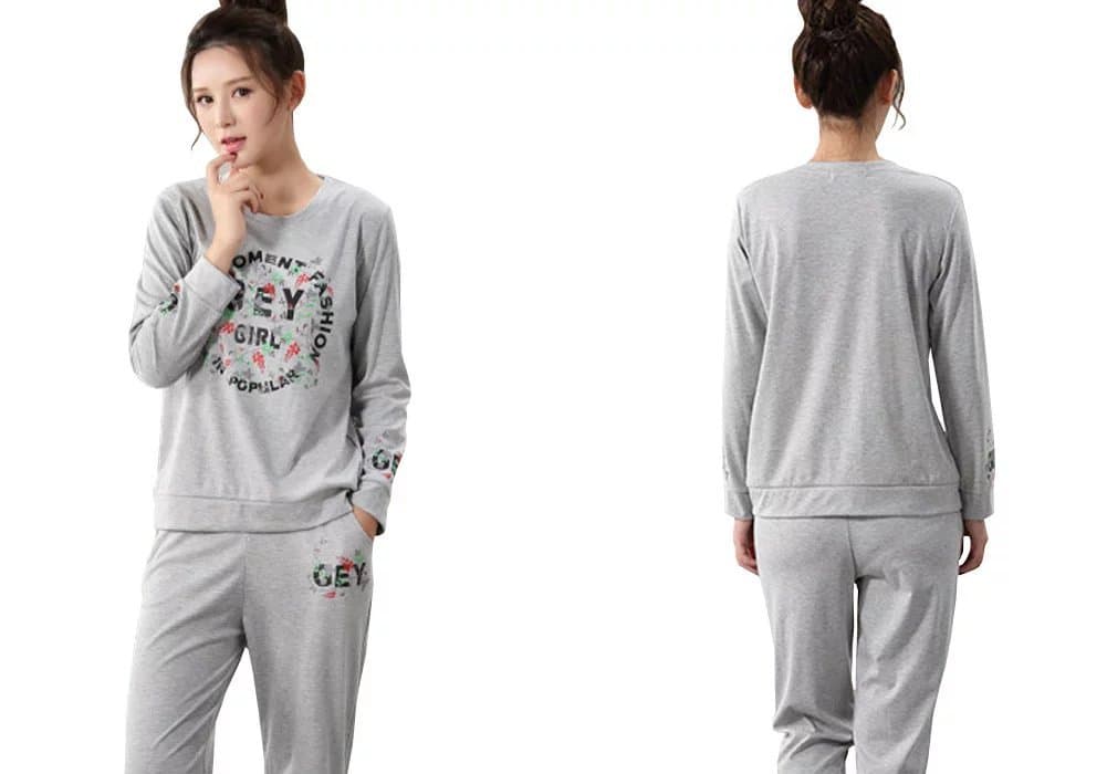 Wxian Women's Casual And Comfortable Long-Sleeved Pajama Set Pjs Nighty